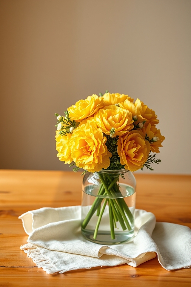 cozy yellow carnation bundle