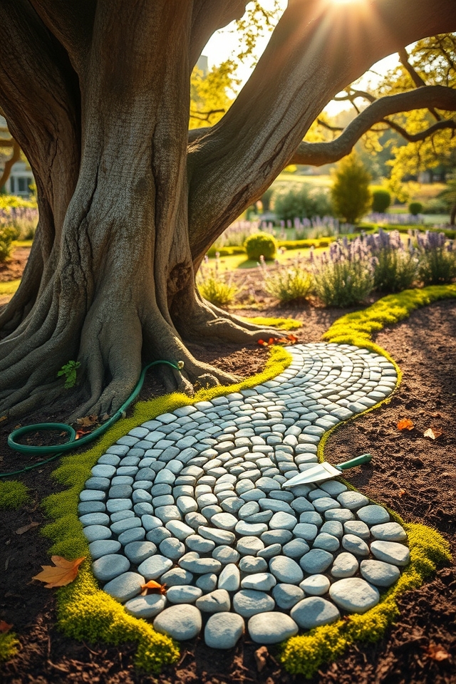 create pebble mosaic path