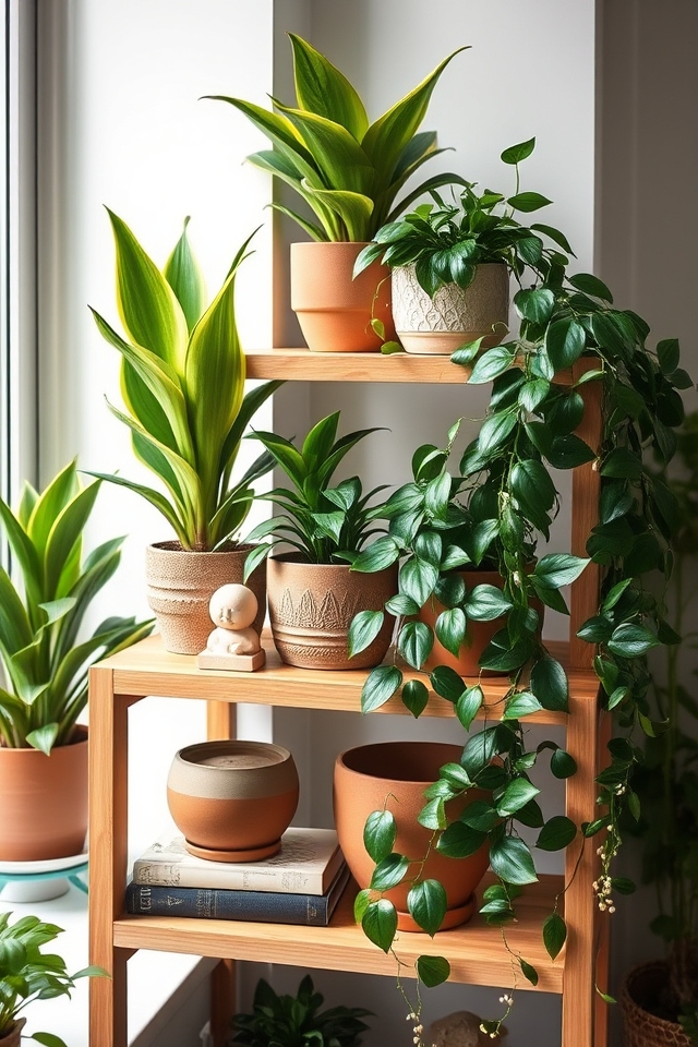 creative plant shelf display