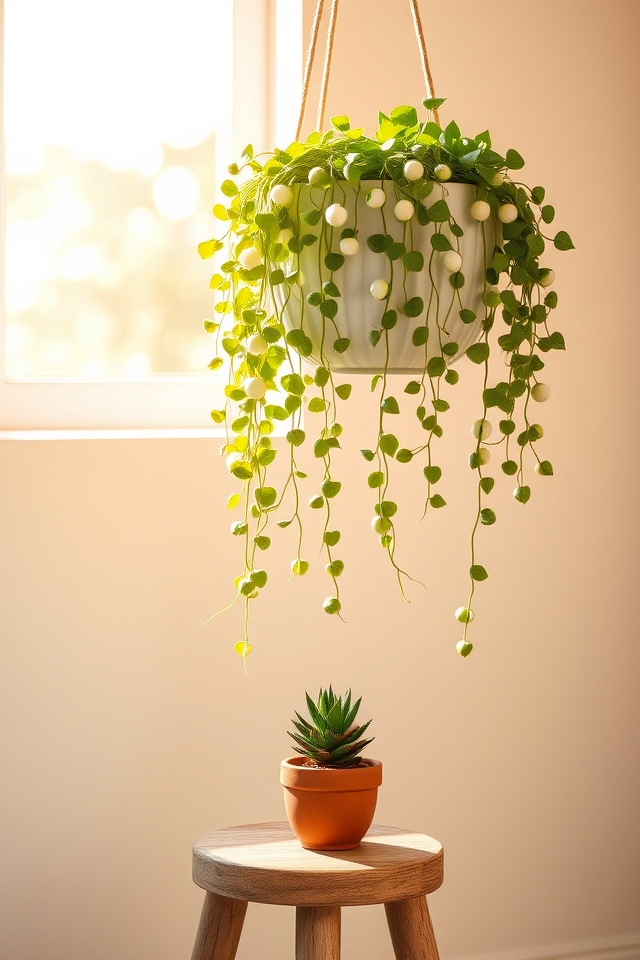 dainty cascading bead strands