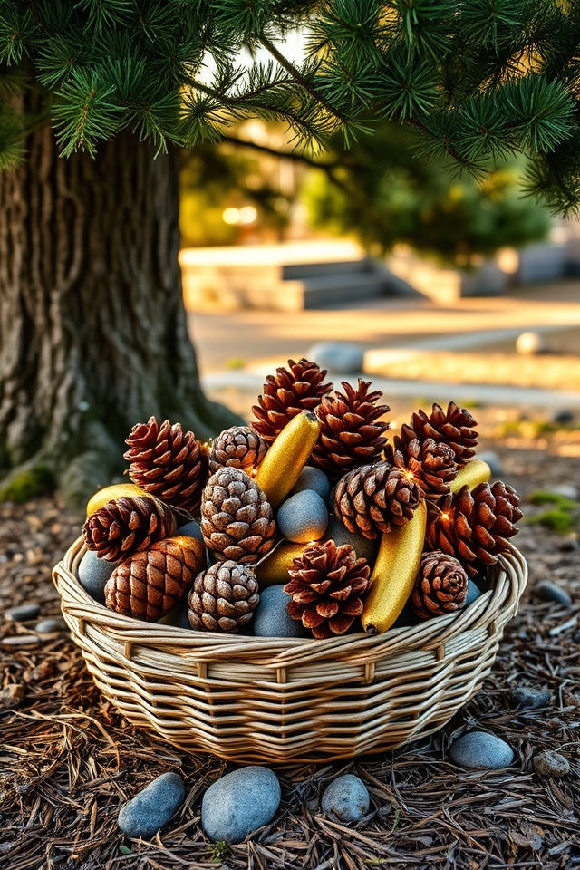 decorative painted pine cones