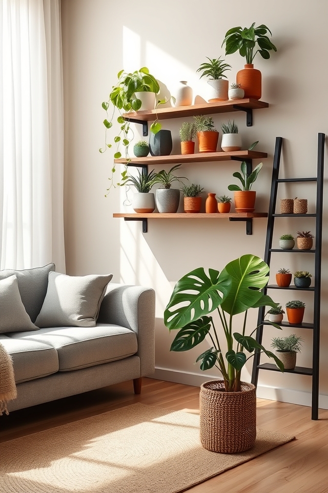 display mixed plants vertically