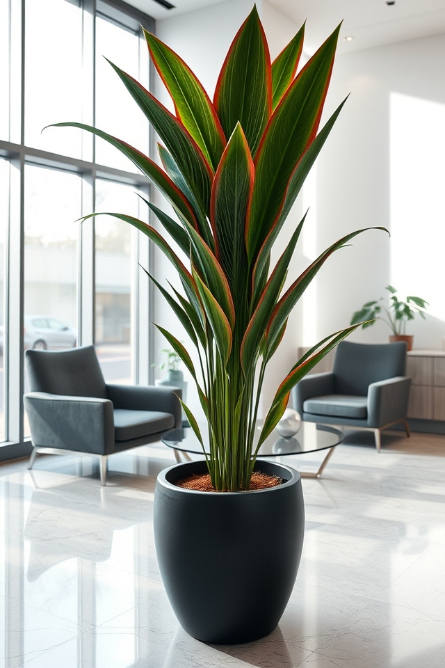 dramatic height with dracaena