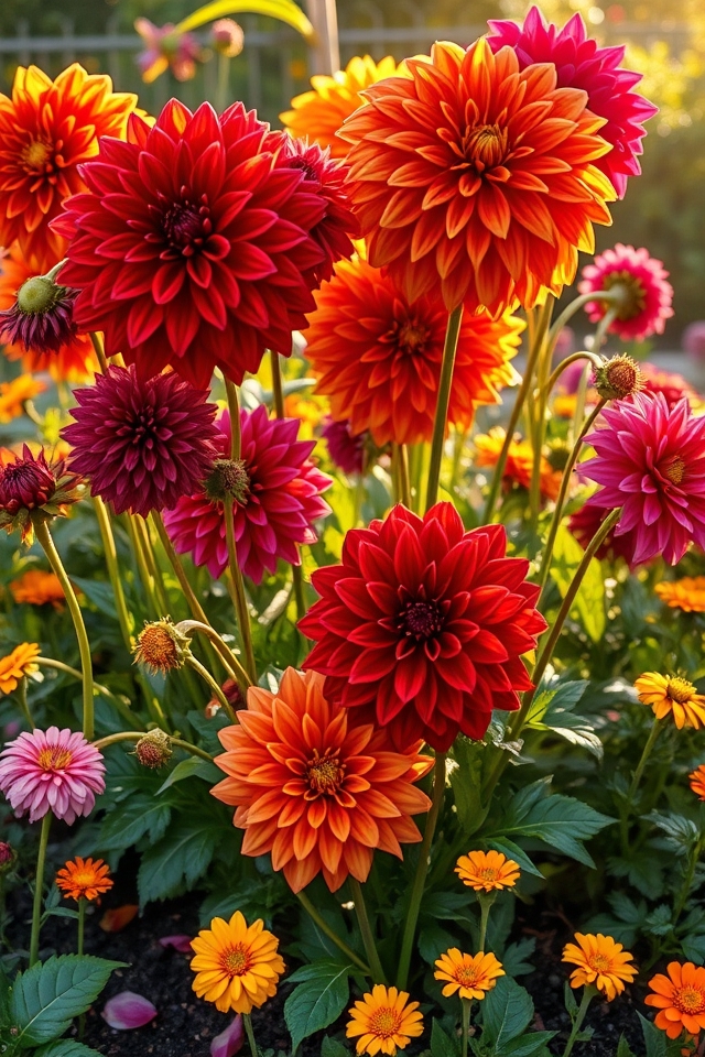 dramatic vibrant dahlia blooms