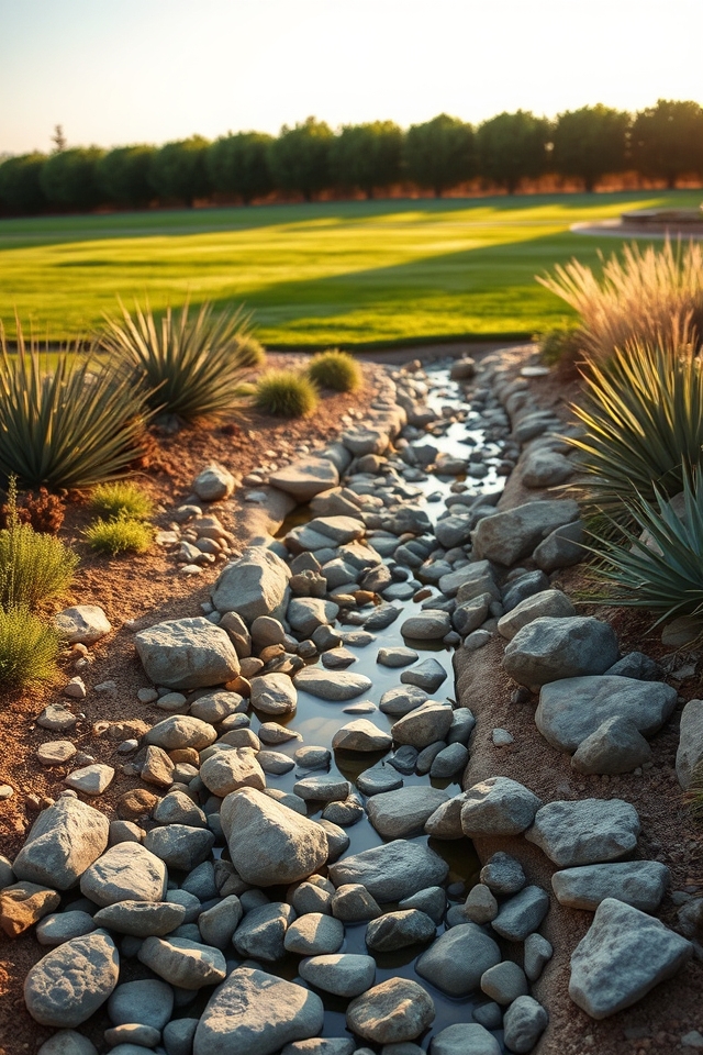 dry riverbed rock design