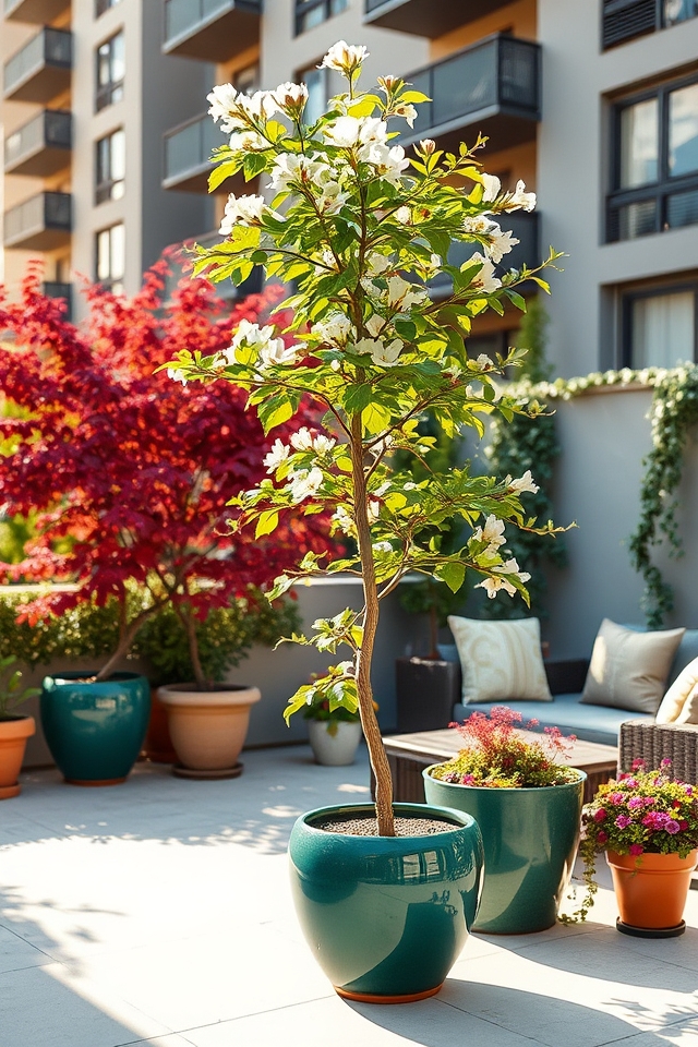 dwarf trees enhance outdoor spaces