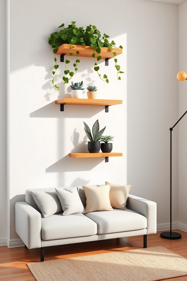 dynamic layered wall shelves