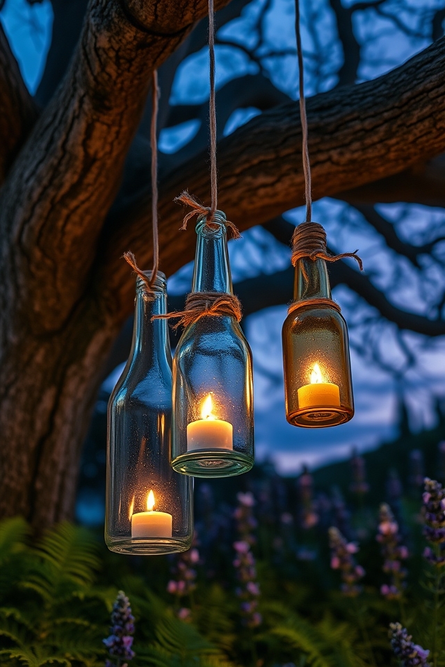 eco friendly hanging bottle lanterns
