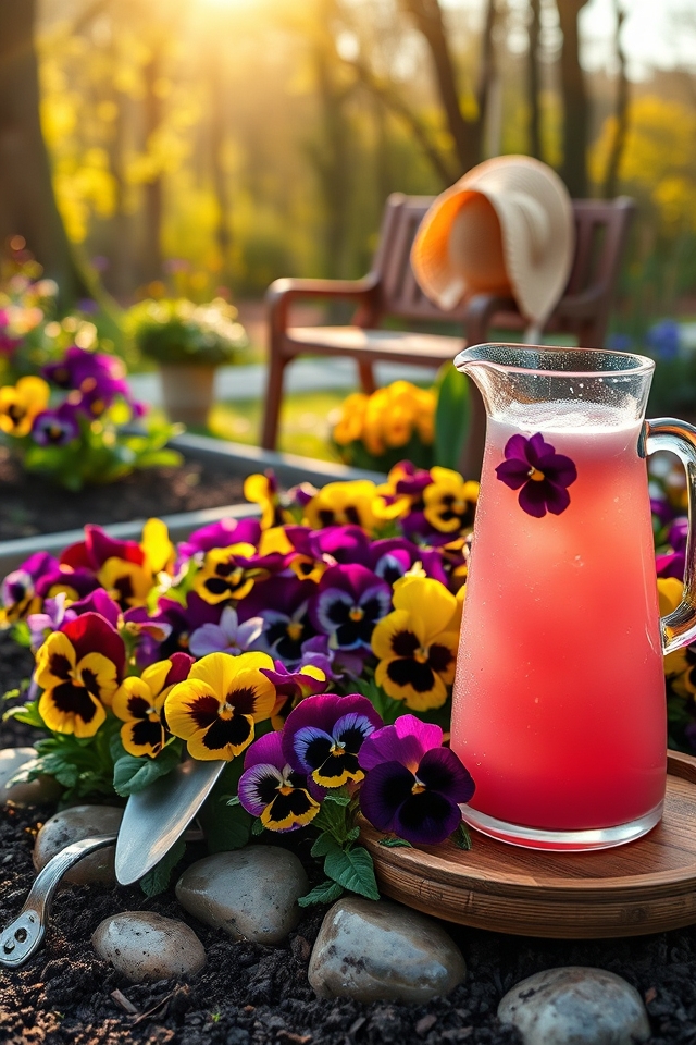 edible pansies for drinks