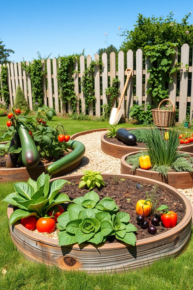 efficient circular garden beds