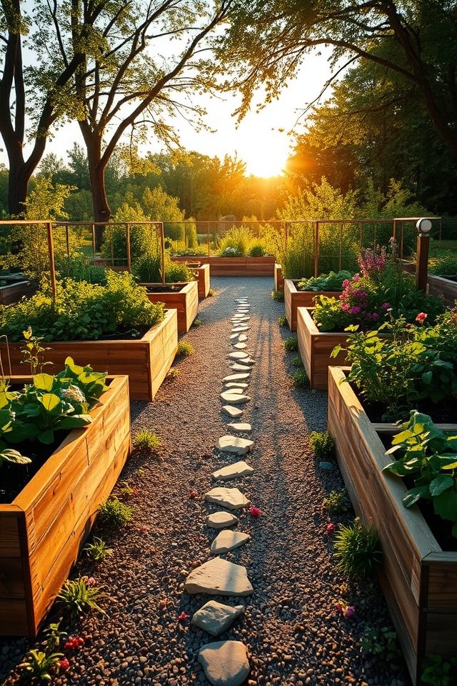 efficient garden organization pathways
