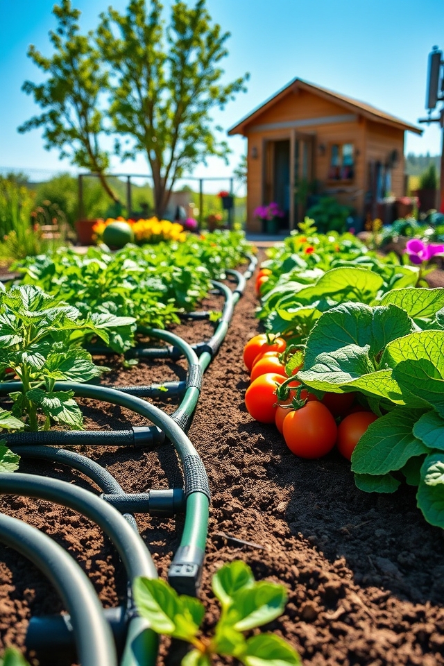 efficient vegetable garden irrigation