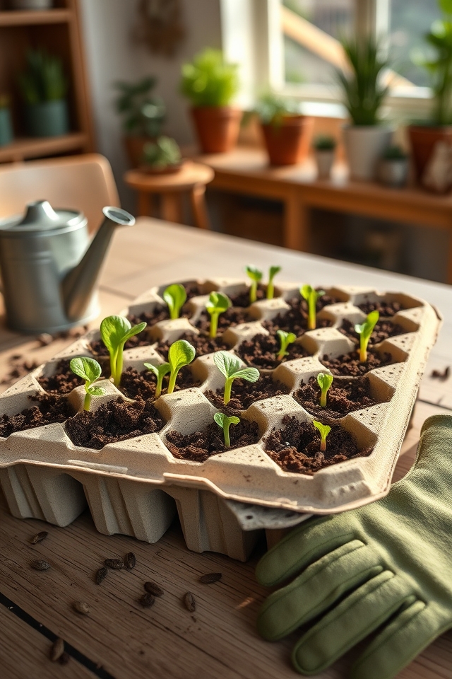 egg carton seed starters
