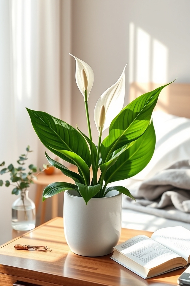 elegant air purifying peace lily