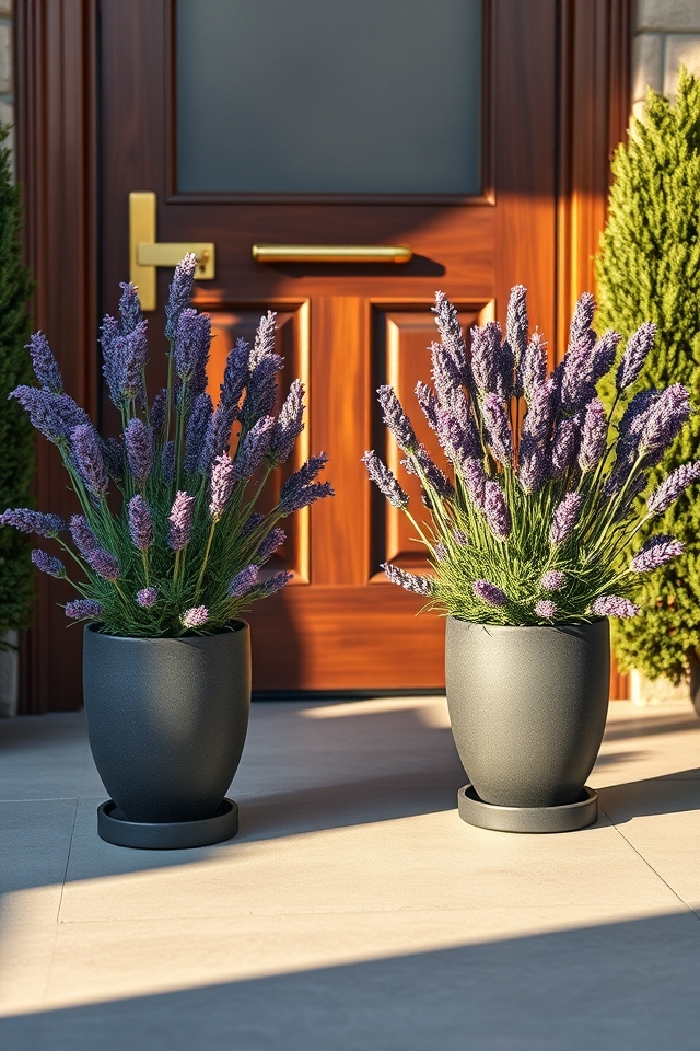 elegant fragrant lavender pots