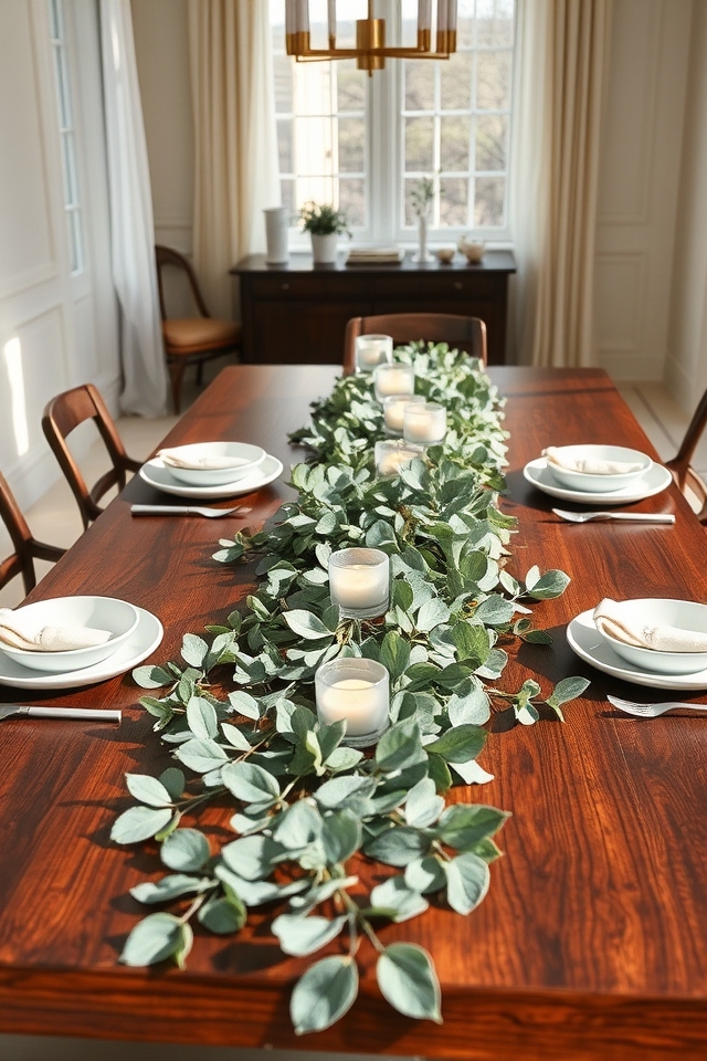 elegant fresh eucalyptus runner