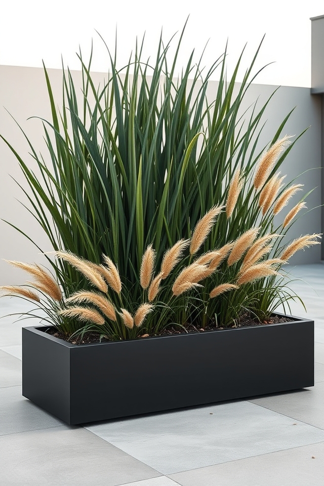 elegant grasses add height
