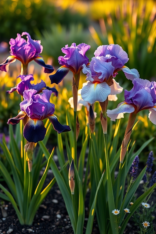 elegant irises striking foliage