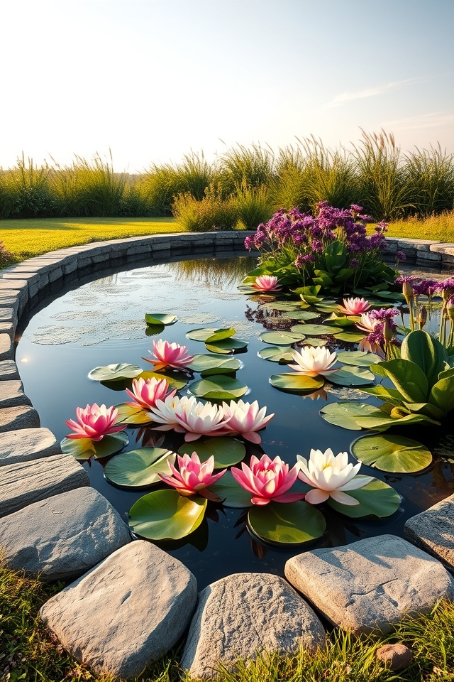 elegant lily pond edge