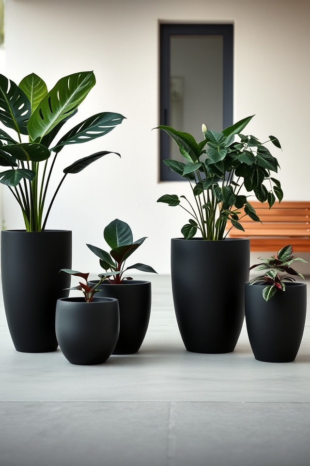 elegant monochrome pot designs