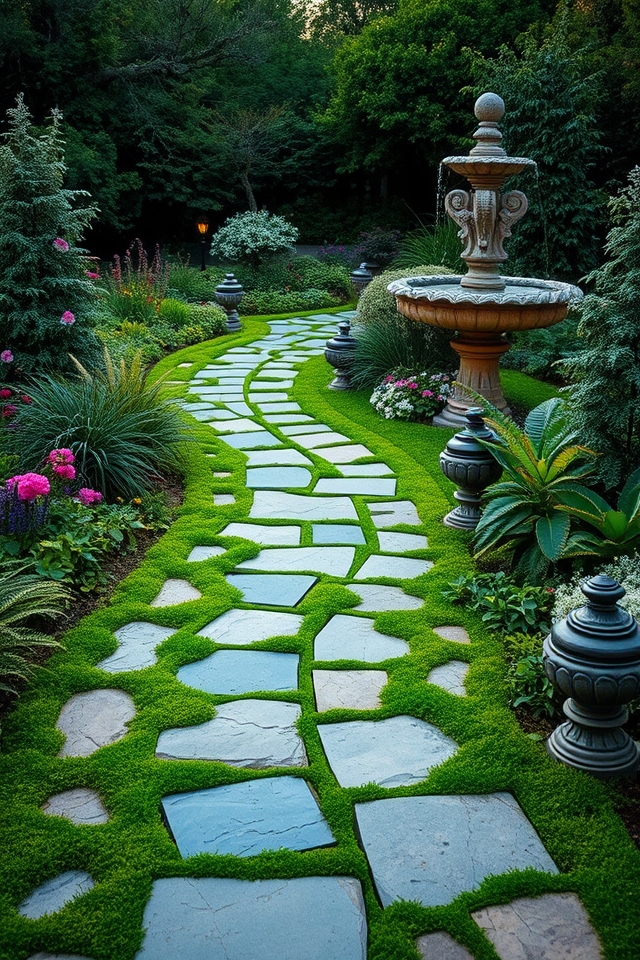 elegant stone garden pathway