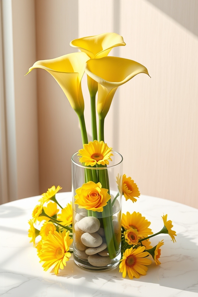 elegant yellow calla accent
