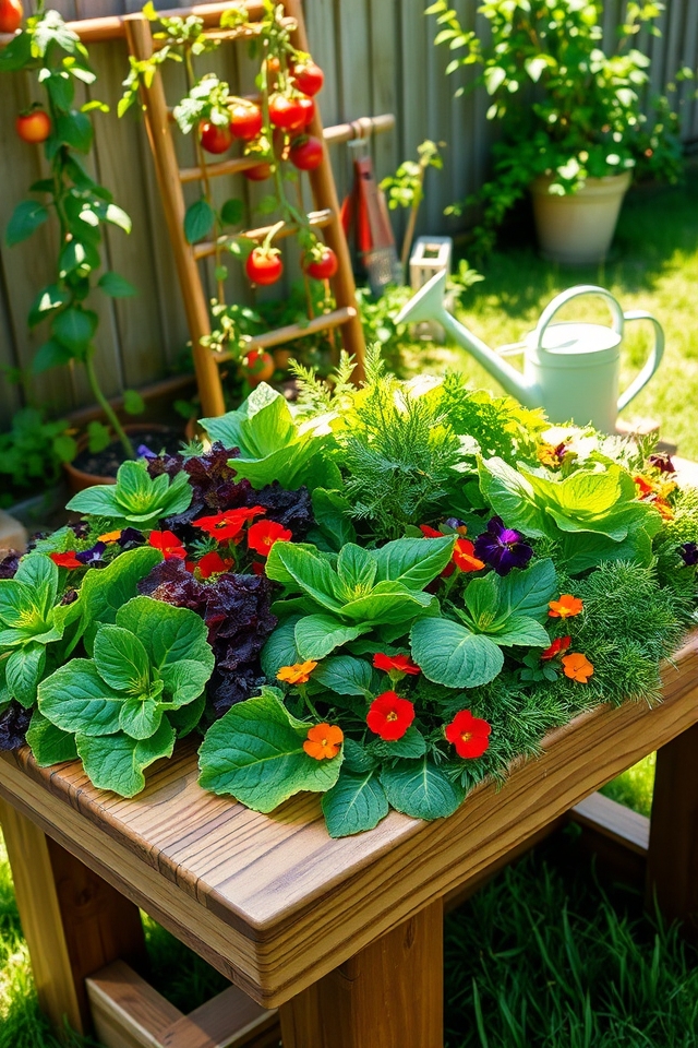 elevated garden for greens