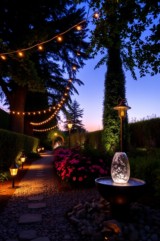 enchanting garden night ambiance