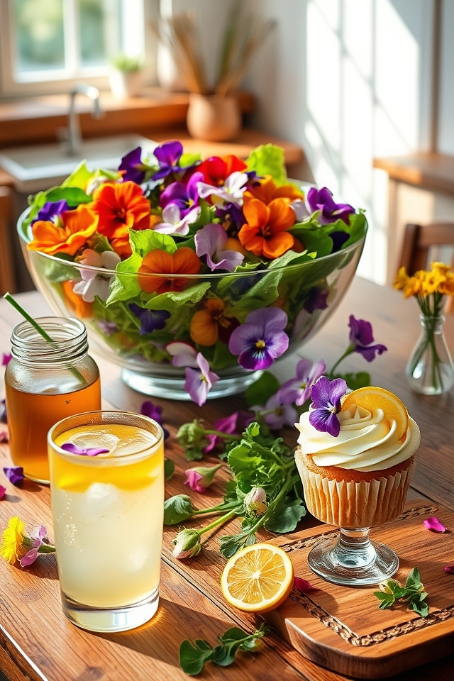 enhance dishes with flowers