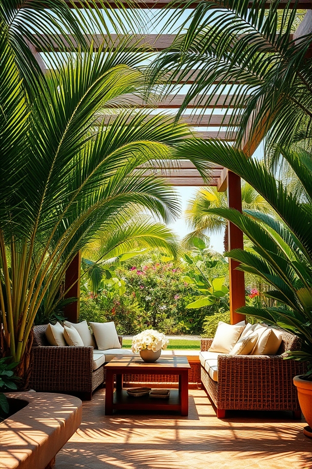 exotic palms enhance outdoor allure