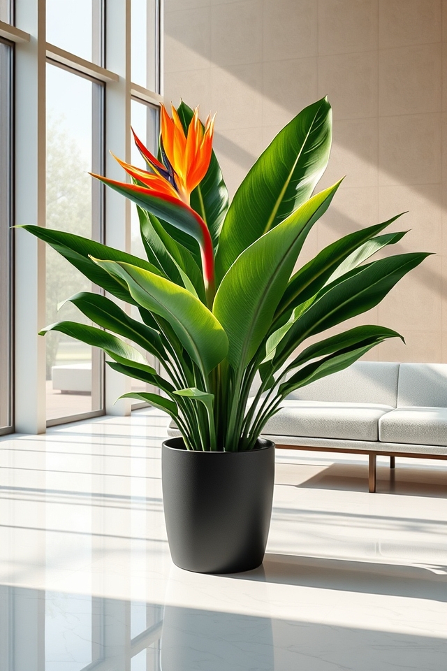 exotic tropical bird plant
