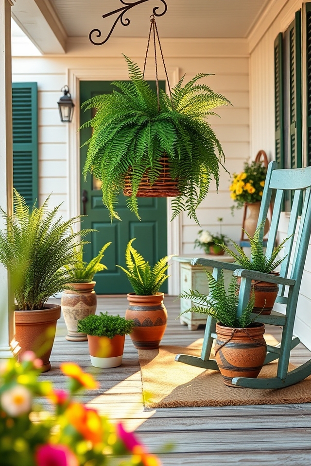 farmhouse charm with ferns