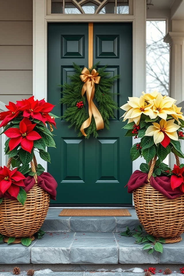 festive poinsettia front decor