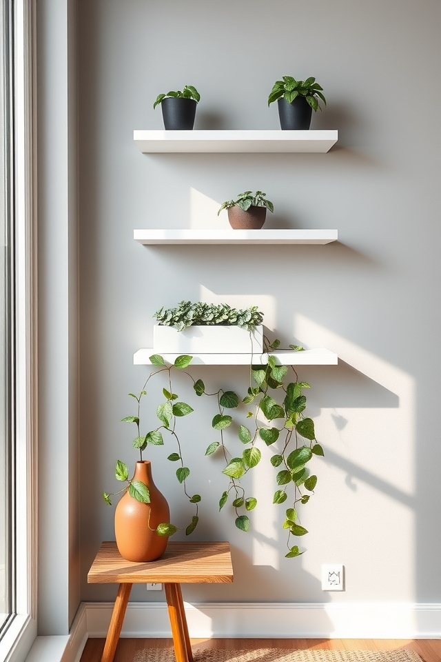 floating shelves for plants