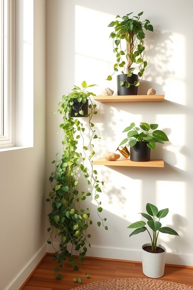 floating shelves vertical display