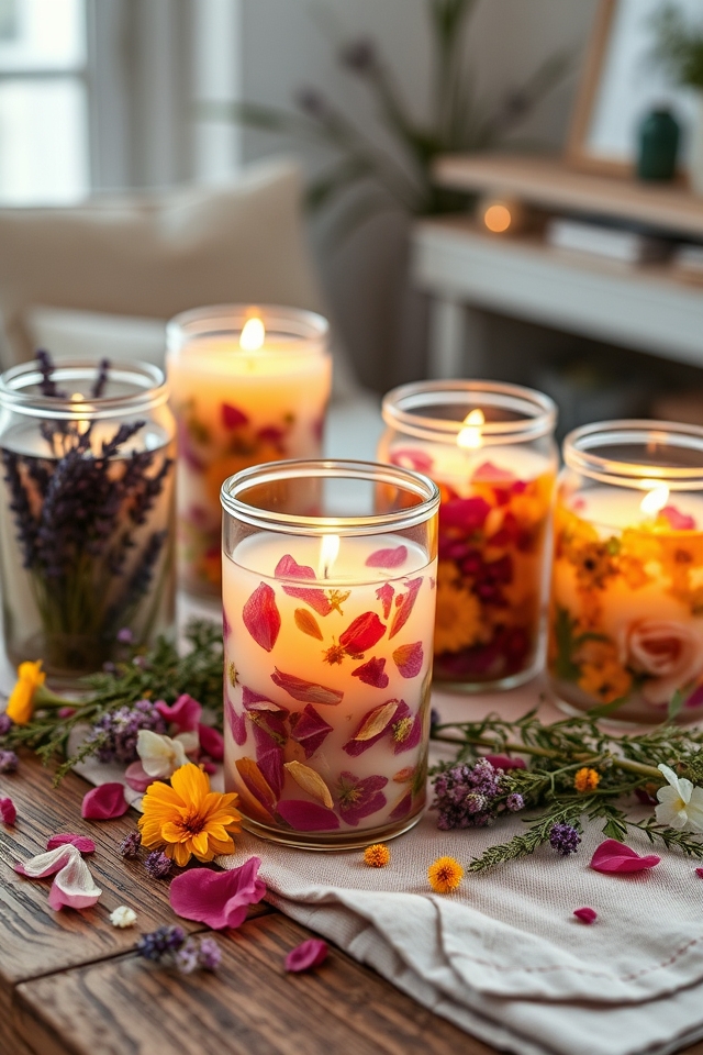 flower infused calming candles