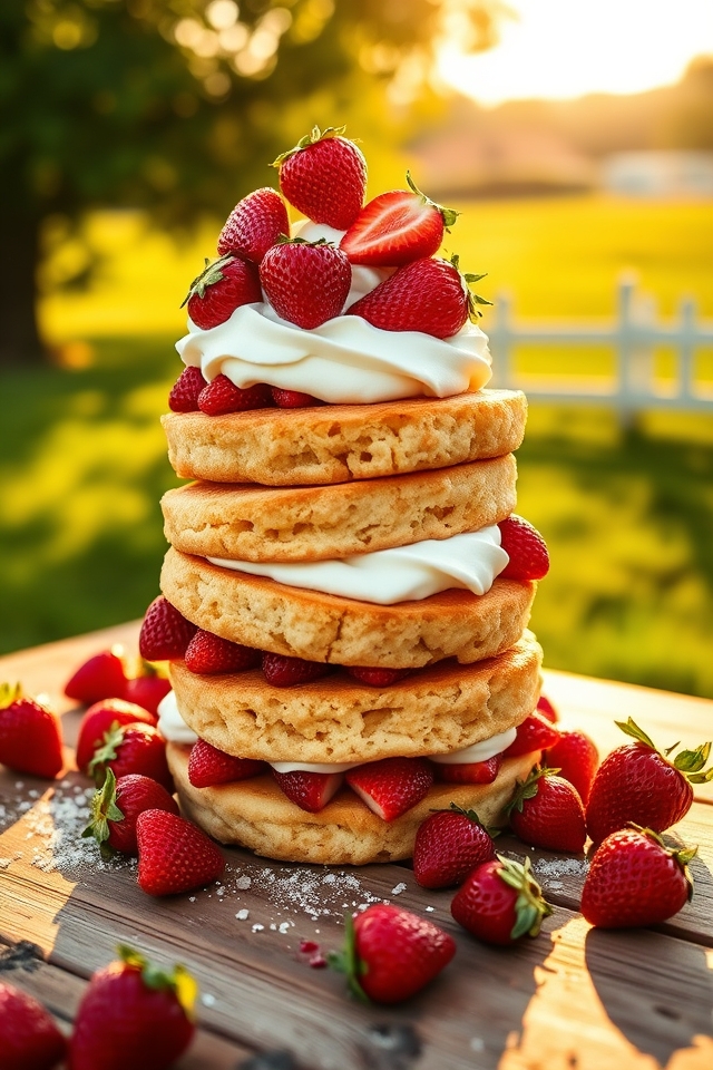 fluffy shortcakes juicy strawberries