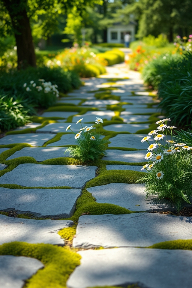 fragrant chamomile garden pathway