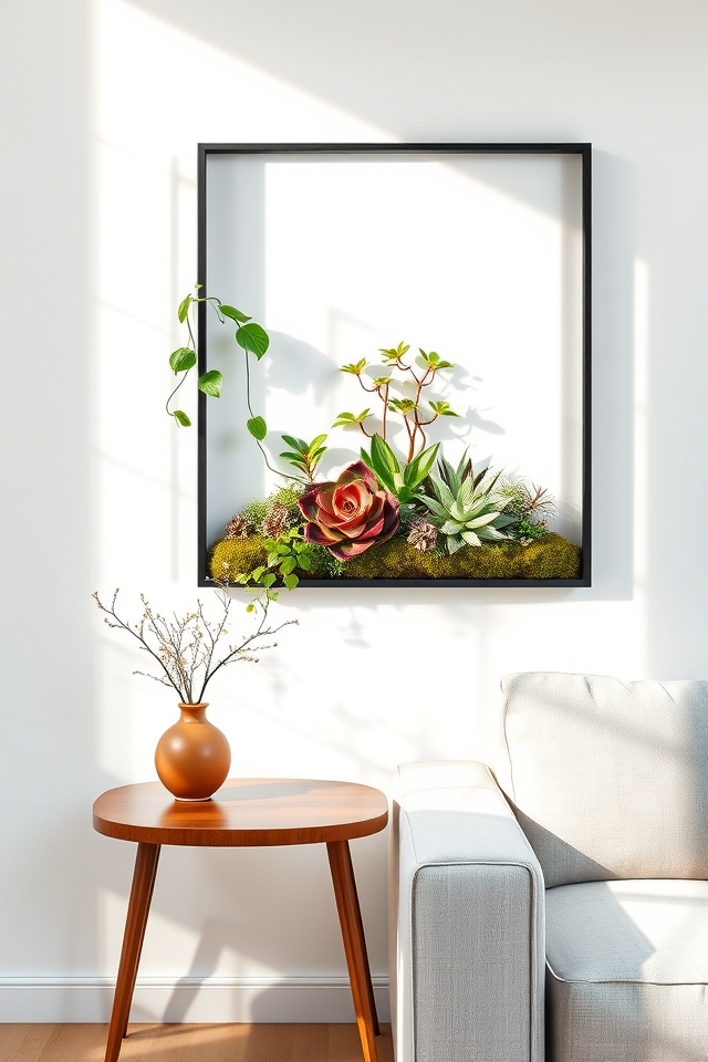 framed living plant art