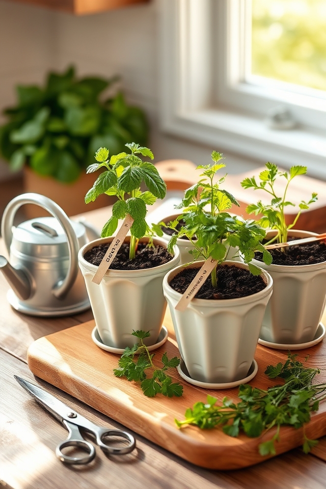 fresh herbs in home