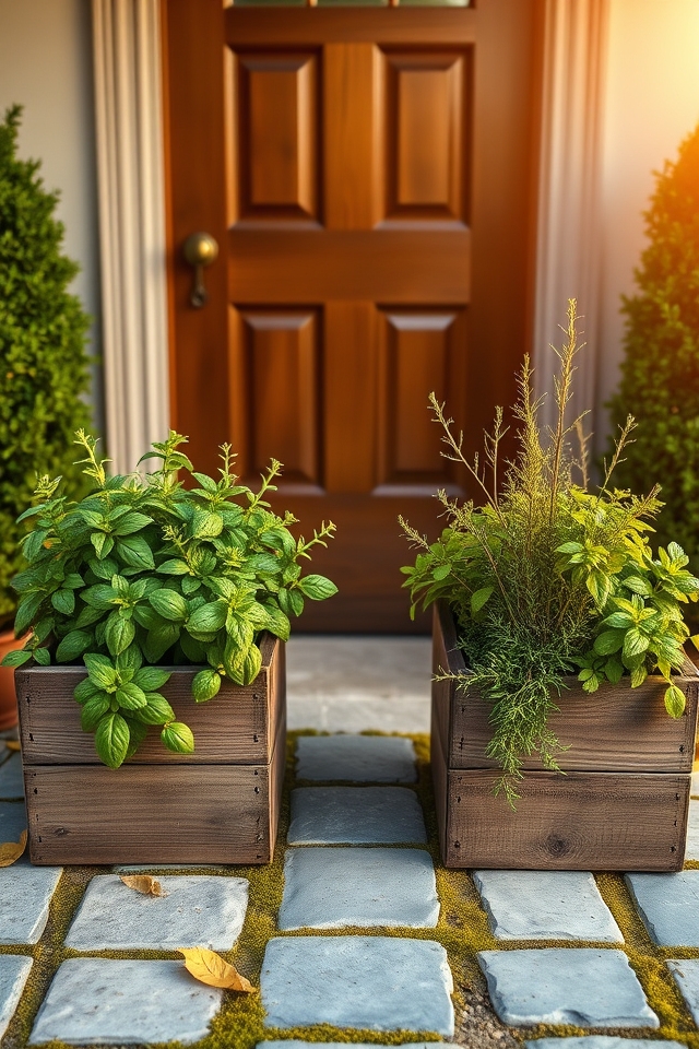 front door herb planters