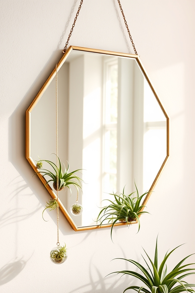 geometric mirrors with air plants