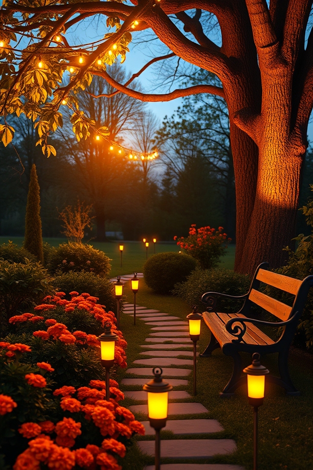 golden hues garden lighting