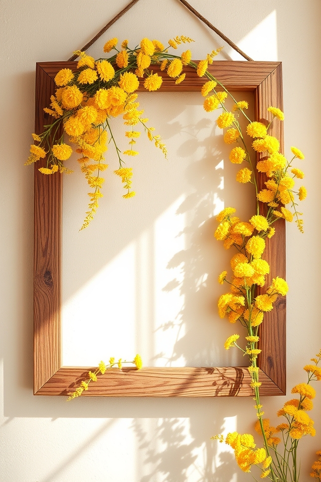 goldenrod cascading wall display