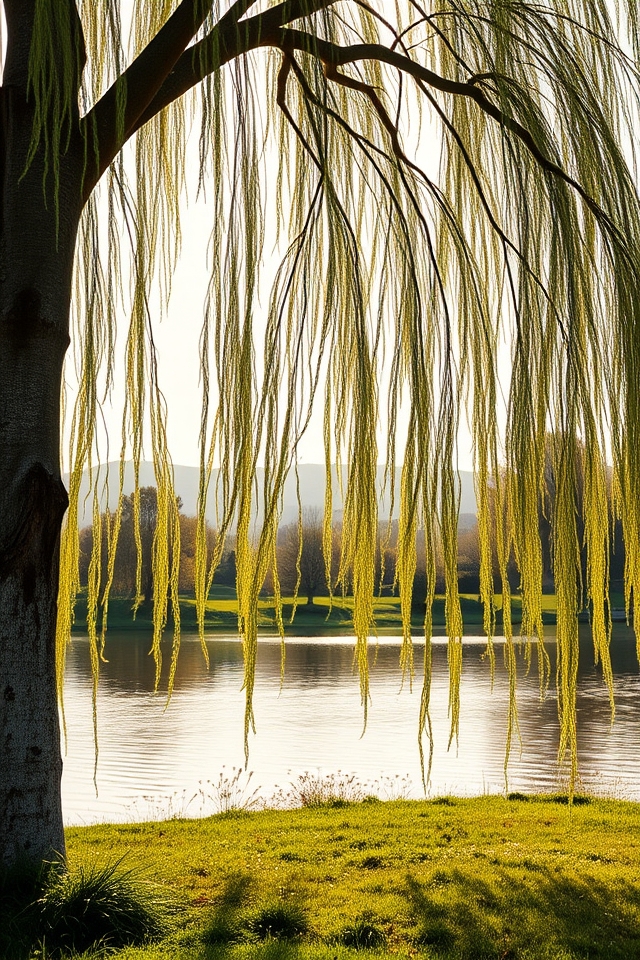 graceful drooping willow branches