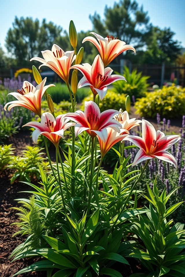 graceful lilies tower high