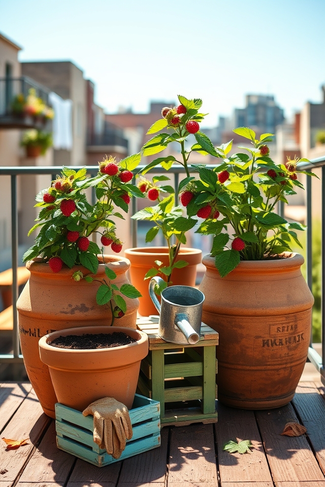 grow raspberries in containers