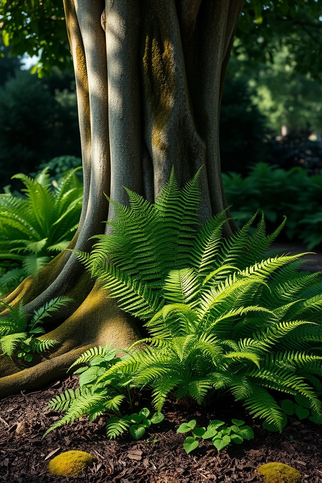 grow varied ferns under trees