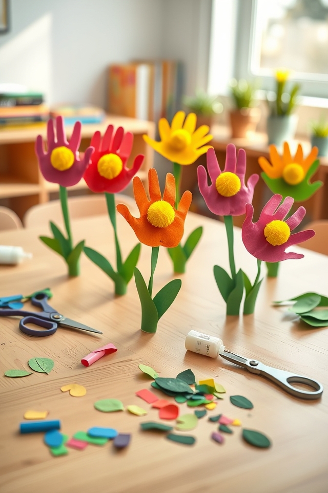 handprint petals flower craft