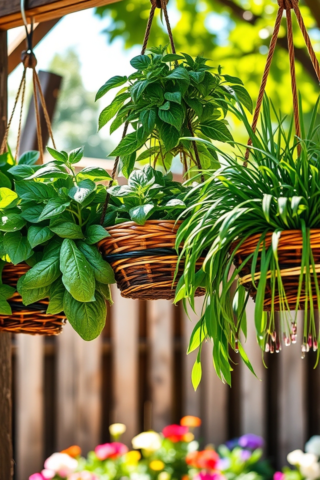 hanging basket herb garden